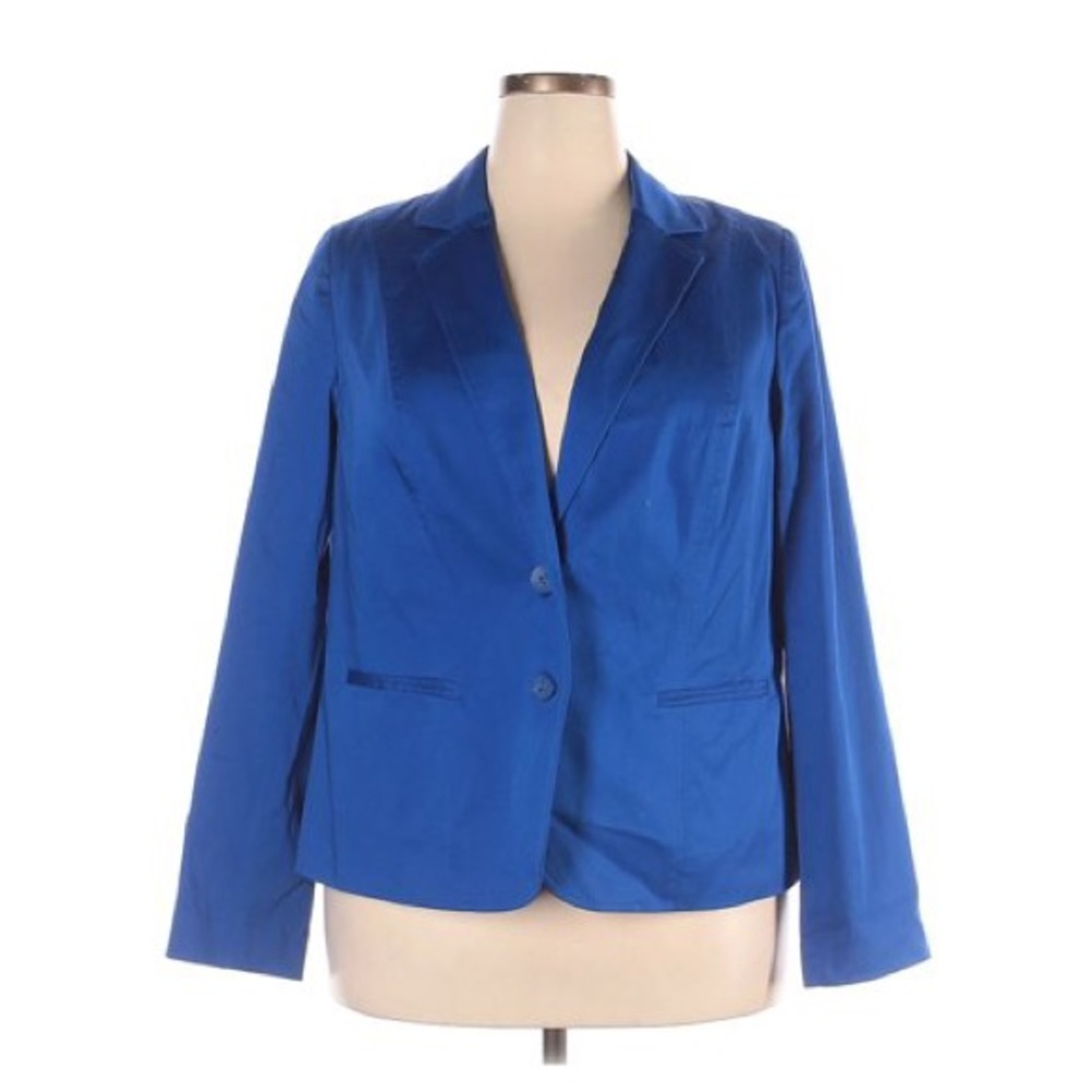 Lane Bryant 2 button Casual Cotton Blue Blazer